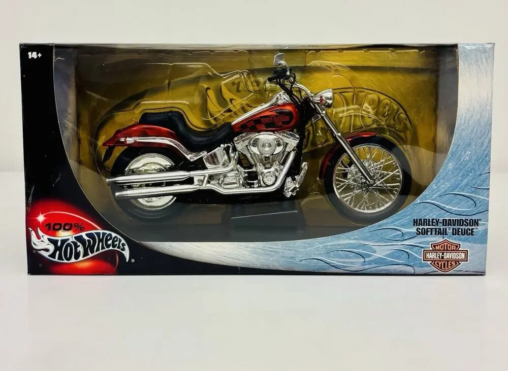 Hot Wheels 1:10 Harley Davidson Softail Deuce Diecast Motorcycle 29618 Sealed